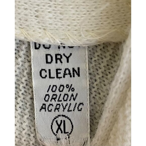 Vintage Izod Of London Lacoste Sweater XL IVORY WHITE Crocodile Grandpa Cardigan - Picture 3 of 5